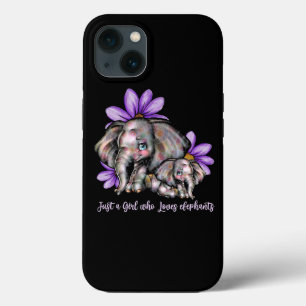 Just Girl Who Love Elephants Flower Animal Recuse  iPhone 13 Case