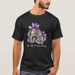 Just Girl Who Love Elephants Flower Animal Recuse T-Shirt
