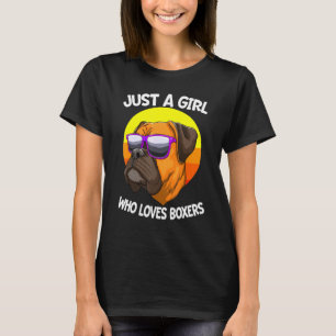 Just Girl Who Loves Boxers Patriotic English Dog T-Shirt