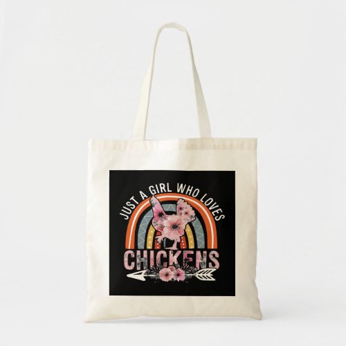 Just Girl Who Loves Chickens Boho Rainbow For Chic Tote Bag