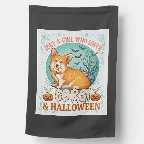 Just Girl Who Loves Corgi Halloween Pumpkins Bats_ House Flag