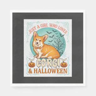 Just Girl Who Loves Corgi Halloween Pumpkins Bats_ Napkins