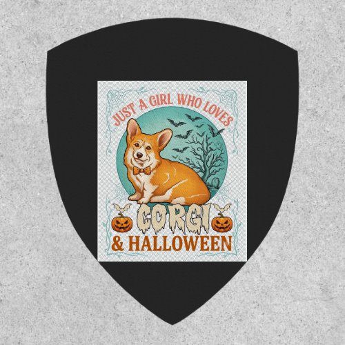 Just Girl Who Loves Corgi Halloween Pumpkins Bats_ Patch