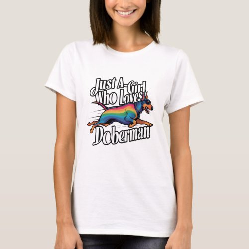 Just Girl Who Loves Doberman T_Shirt