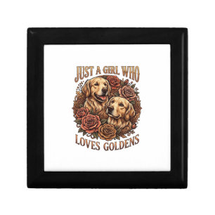 Just Girl Who Loves Goldens Dog Roses_1 Gift Box