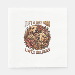 Just Girl Who Loves Goldens Dog Roses_1 Napkins