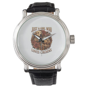 Just Girl Who Loves Goldens Dog Roses_1 Watch
