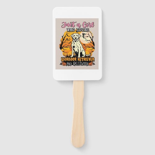 Just Girl Who Loves Labrador Retriever Halloween W Hand Fan