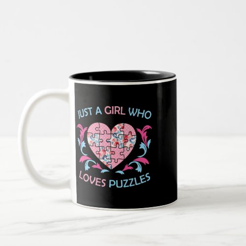Just Girl Who Loves Puzzles Jigsaw Puzzle 1 Two_Tone Coffee Mug