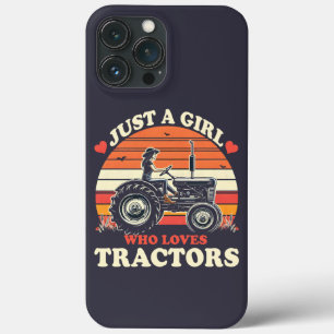 Just Girl Who Loves Tractors Tractor Lover Vintage iPhone 13 Pro Max Case