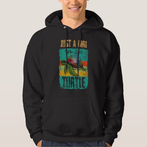 Just Girl Who Loves Turtle Vintage Animal Hoodie