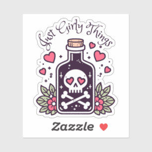 Just Girly things Poison Bottle Funny Halloween Sticker