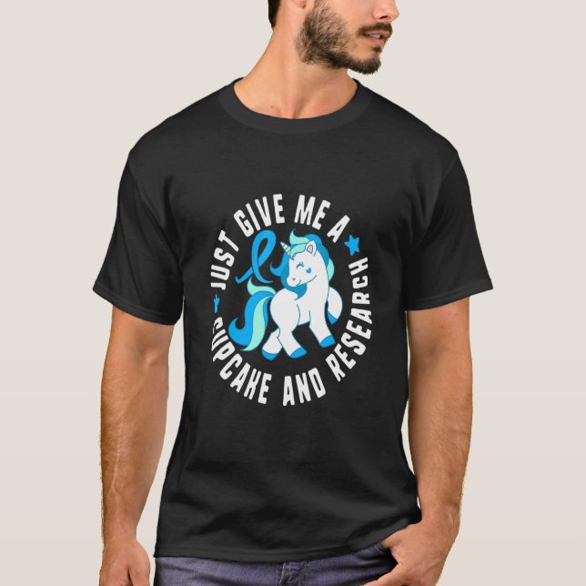 Just Give Me A Cupcake And Research Diabetes T1 Aw T-Shirt (Front)