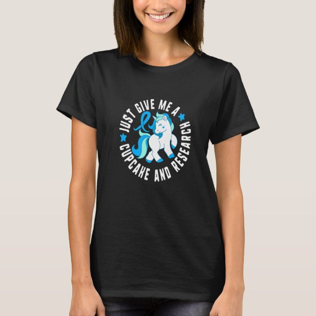 Just Give Me A Cupcake And Research Diabetes T1 Aw T-Shirt (Front)