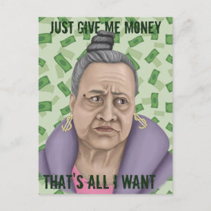 Just Give Me Money Holiday Postcard