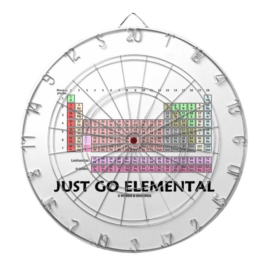 Just Go Elemental (Periodic Table Of Elements) Dartboard With Darts