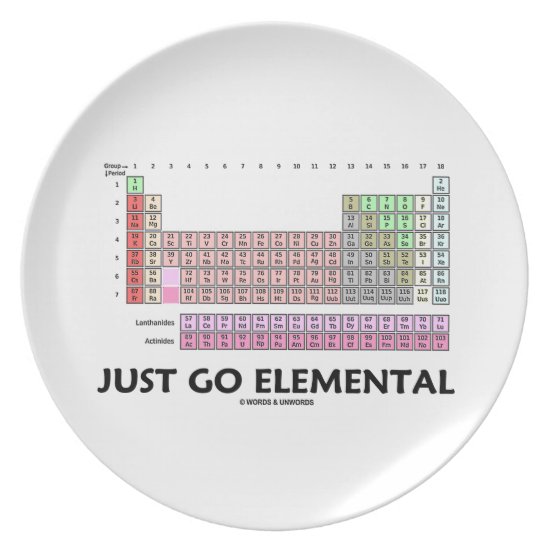Just Go Elemental (Periodic Table Of Elements) Dinner Plate