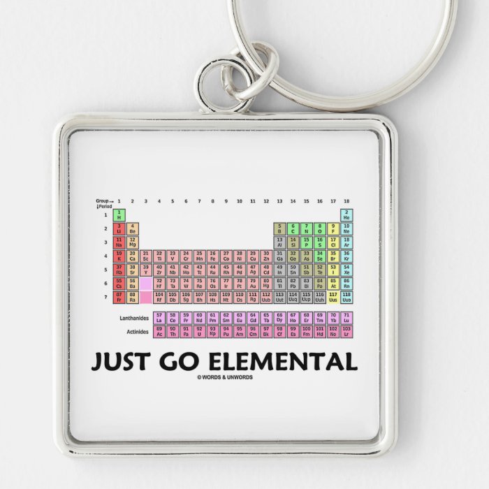 Just Go Elemental (Periodic Table Of Elements) Keychains
