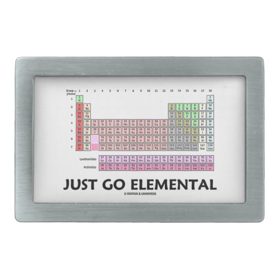 Just Go Elemental (Periodic Table Of Elements) Rectangular Belt Buckle