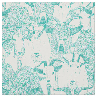 just goats bright jade white fabric