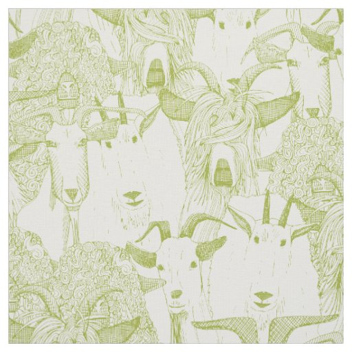 just goats citron white fabric