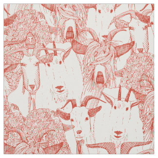 just goats retro red half pearl fabric