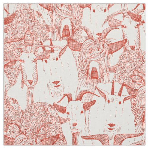 just goats retro red half pearl fabric