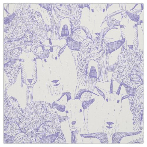 just goats violet white fabric
