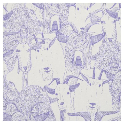 just goats violet white fabric