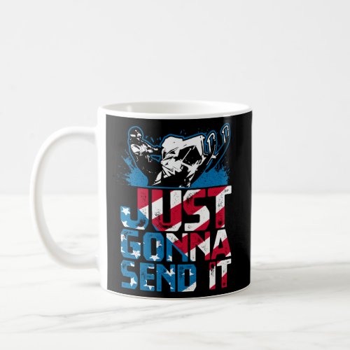 Just Gonna Send It Patriotic American Flag Snowmob Coffee Mug