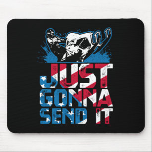Just Gonna Send It USA Snowmobile Rider Mouse Pad