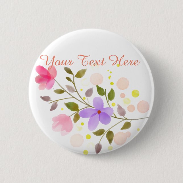 Just Gorgeous Flowers Button (Front)