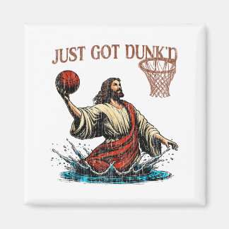 Just Got Dunked Funny Baptism Jesus Christian Bask Magnet