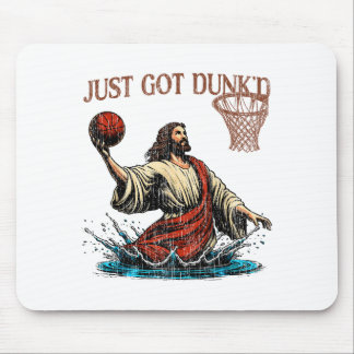 Just Got Dunked Funny Baptism Jesus Christian Bask Mouse Pad