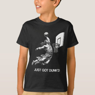 Just Got Dunked Funny Ptism Jesus Playing Sketll 4 T-Shirt