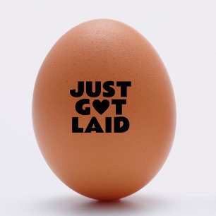 just got laid heart egg mini stamp