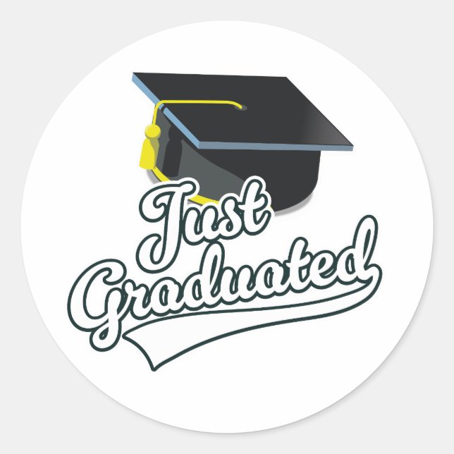 Just Graduated!  Classic Round Sticker (Front)
