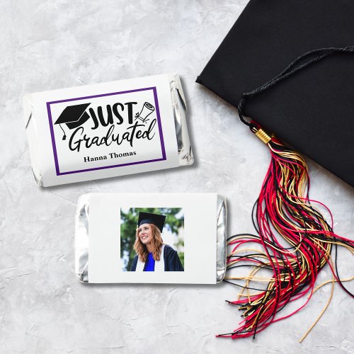 Just Graduated Personalized Graduation Purple Hersheys Miniatures