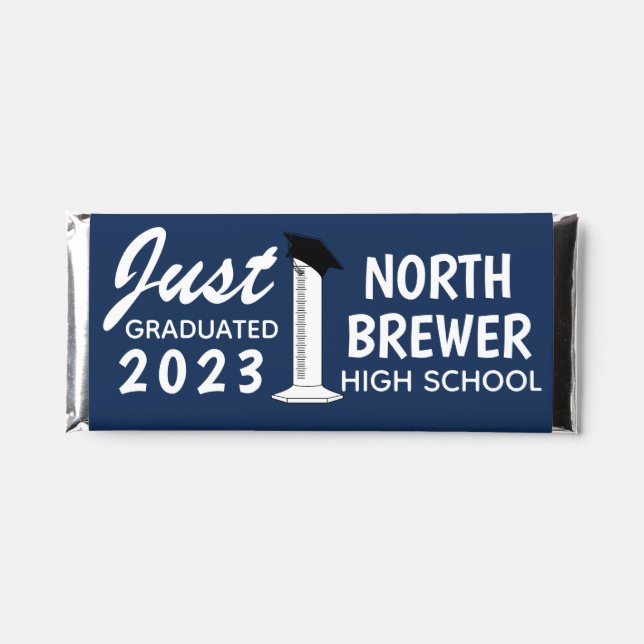 Just Graduated Science Graduated Cylinder Personal Hershey Bar Favors (Front)