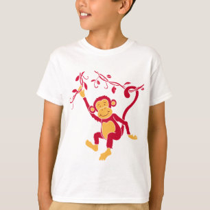 Just hangin' funky red monkey graphic tee