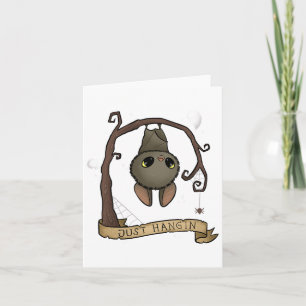 Just Hangin Halloween Cute Hanging Bat Spooky Ador Card