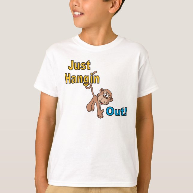 Just Hangin Out Monkey | Cartoon T-Shirt (Front)