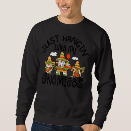 Just Hangin With My Gnomigos Cinco De Mayo Gnomes Sweatshirt