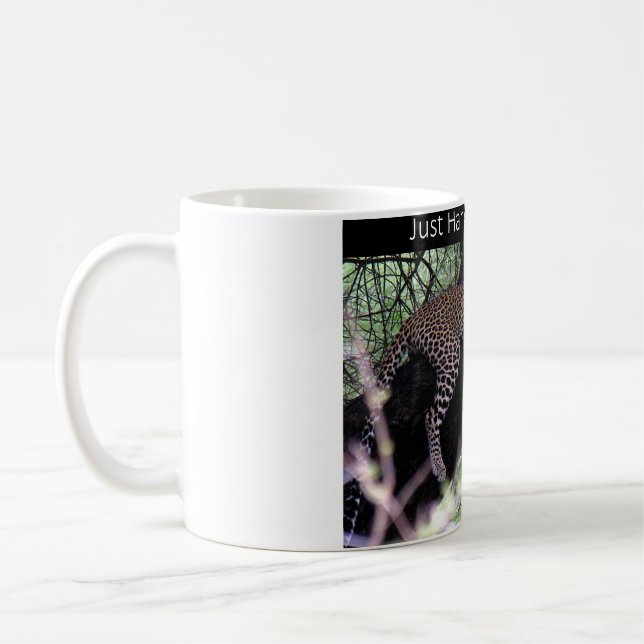 Just hanging around mug with relaxed leopard (Left)