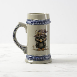 Just hanging around, Mysterious, mischievous Crow. Beer Stein
