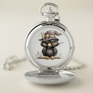Just hanging around, Mysterious, mischievous Crow. Pocket Watch