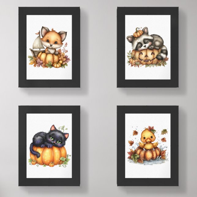 Just hanging around, Pumpkins Wall Art Sets (Front)