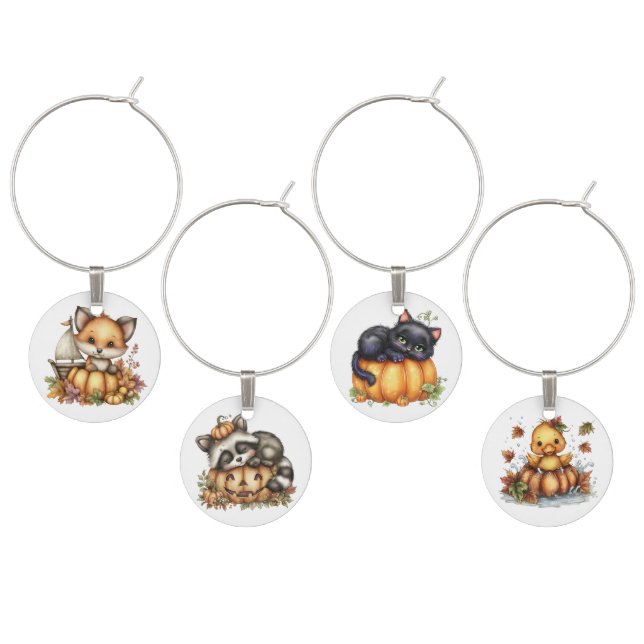 Just hanging around, Pumpkins Wine Charm (Staggered)