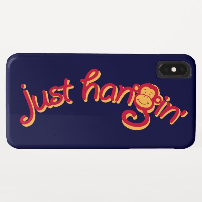 Just hanging red/yellow monkey logo ipod Case-Mate iPhone case (Back (Horizontal))