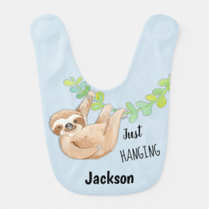 Just Hanging Sloth Custom Baby Bib